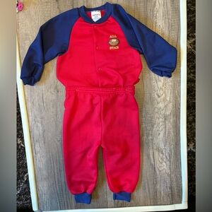 Vintage 90s 2000s Y2K Carters Baby Boy Two Piece Set Snaps Football Size 2T